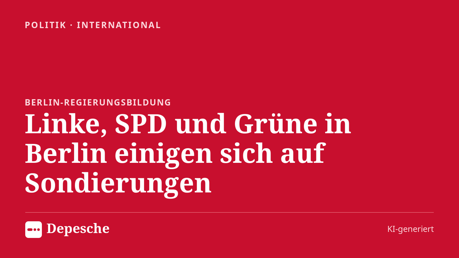 Politik: Linke, SPD und Grüne in Berlin einigen sich auf Sondierungen