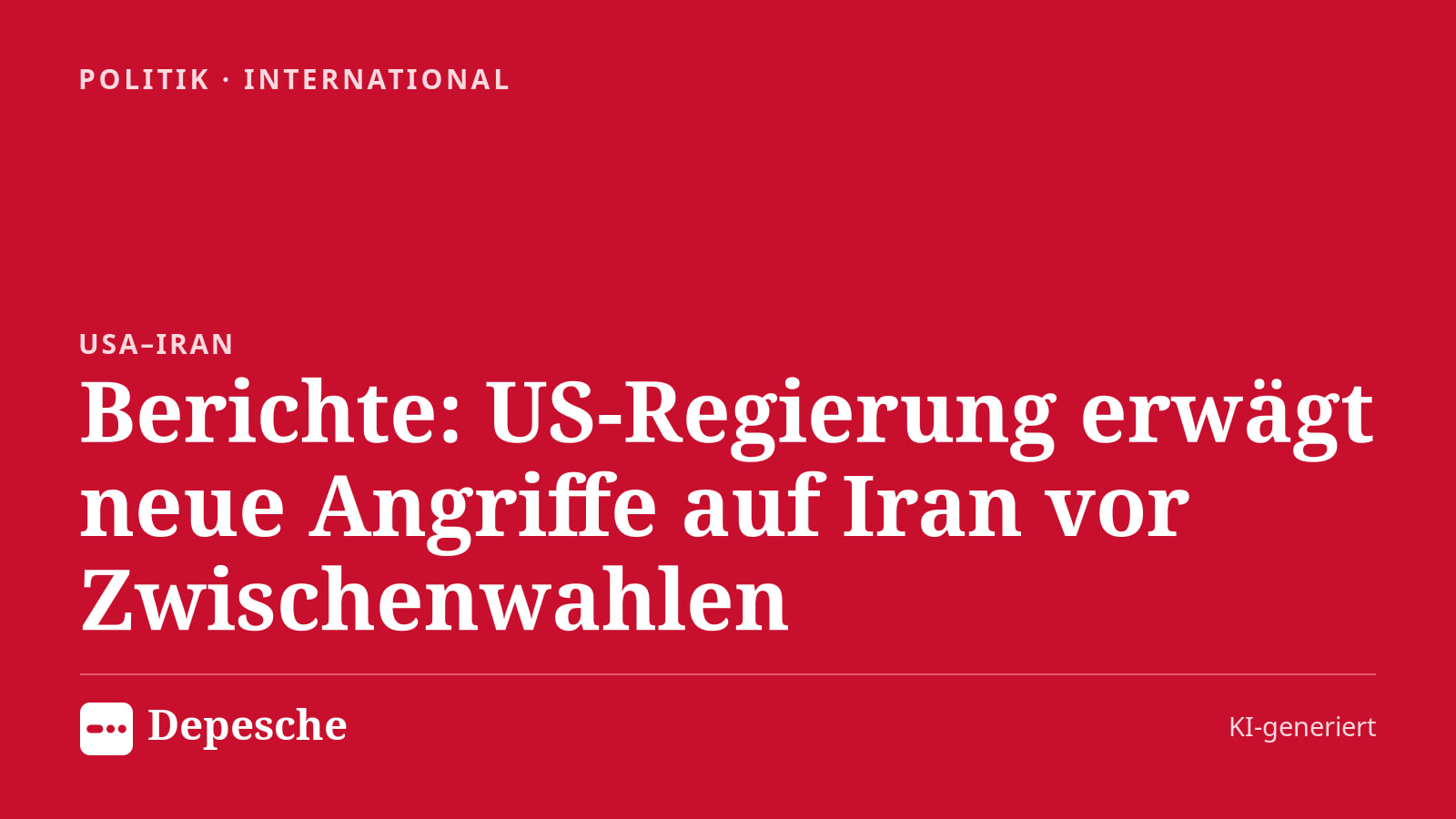 Politik: Berichte: US-Regierung erwägt neue Angriffe auf Iran vor Zwischenwahlen