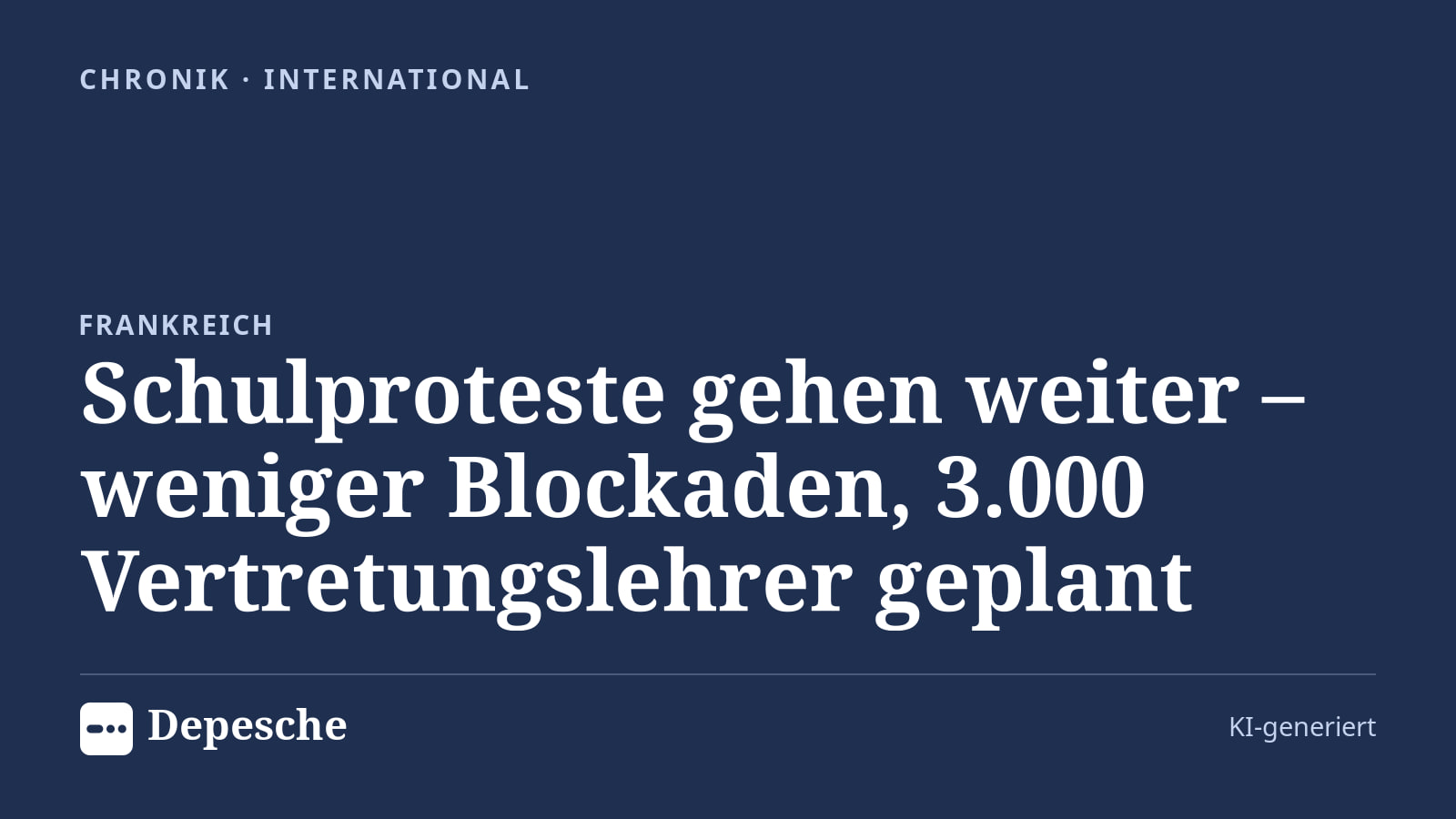 Chronik: Schulproteste gehen weiter – weniger Blockaden, 3.000 Vertretungslehrer geplant