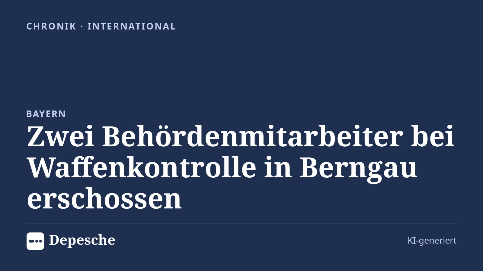Chronik: Zwei Behördenmitarbeiter bei Waffenkontrolle in Berngau erschossen