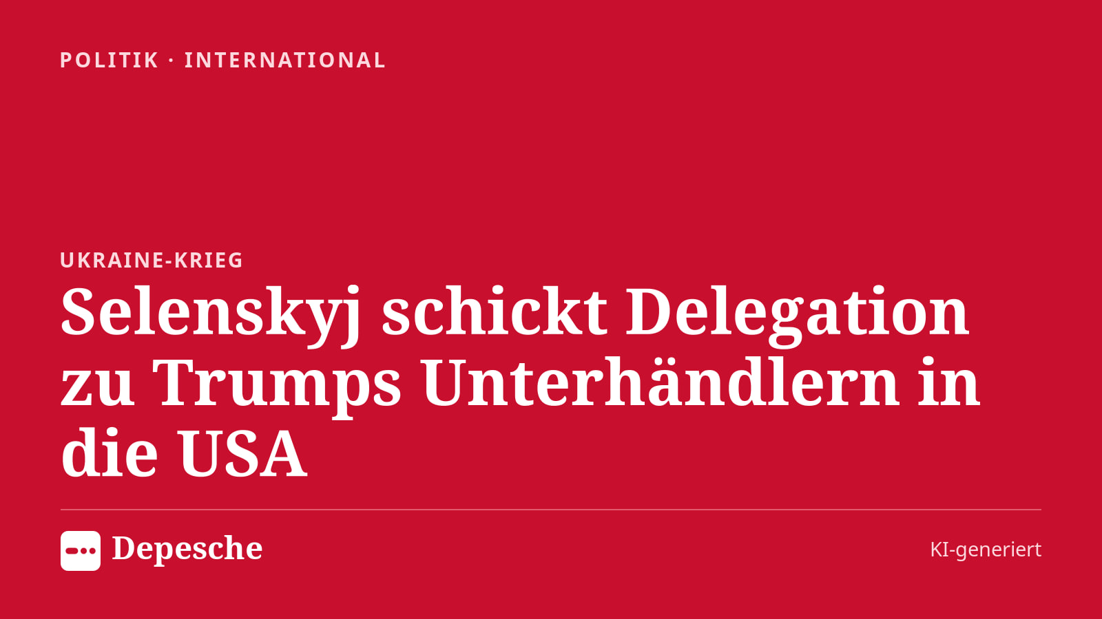 Politik: Selenskyj schickt Delegation zu Trumps Unterhändlern in die USA