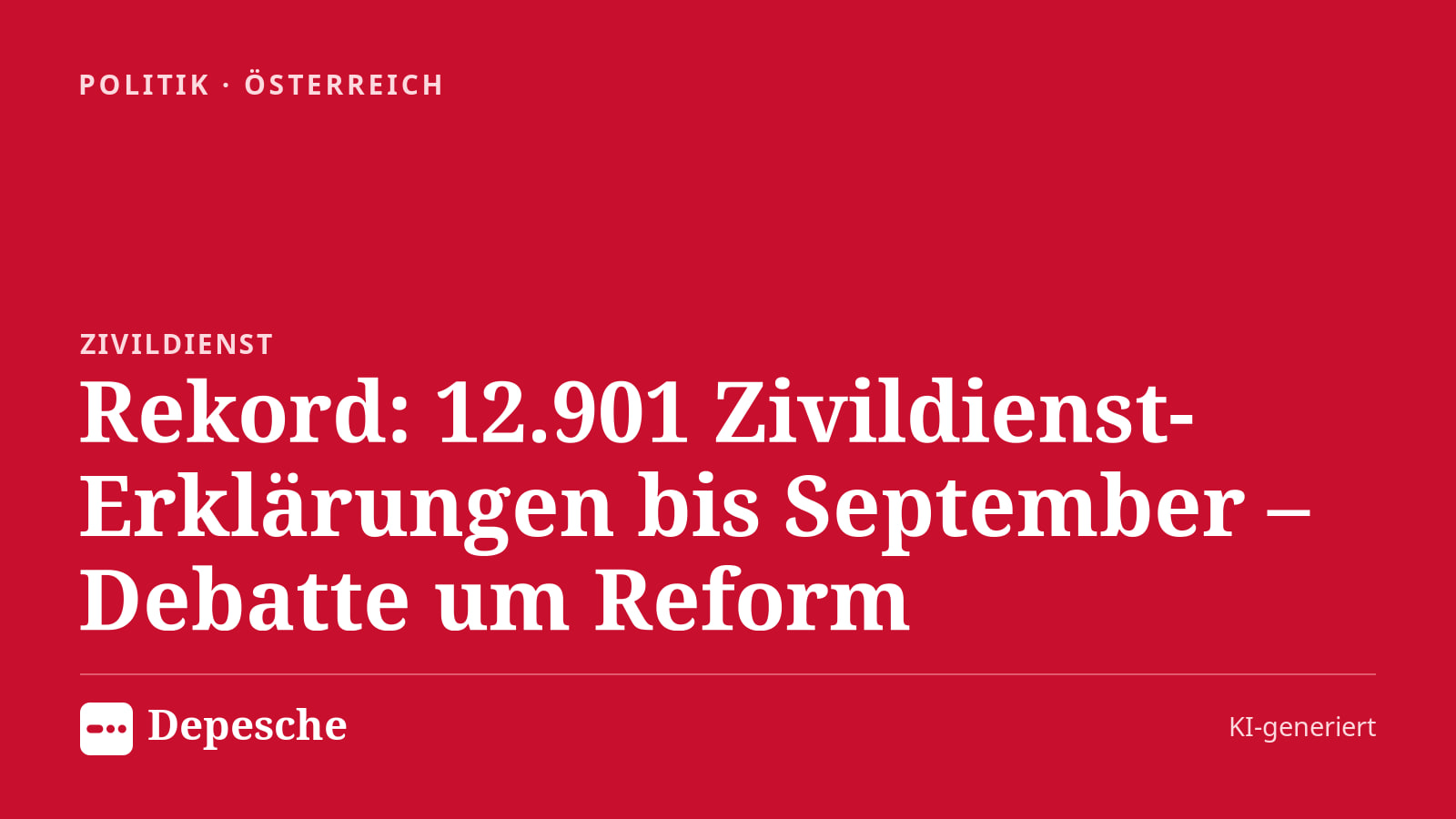 Politik: Rekord: 12.901 Zivildienst-Erklärungen bis September – Debatte um Reform