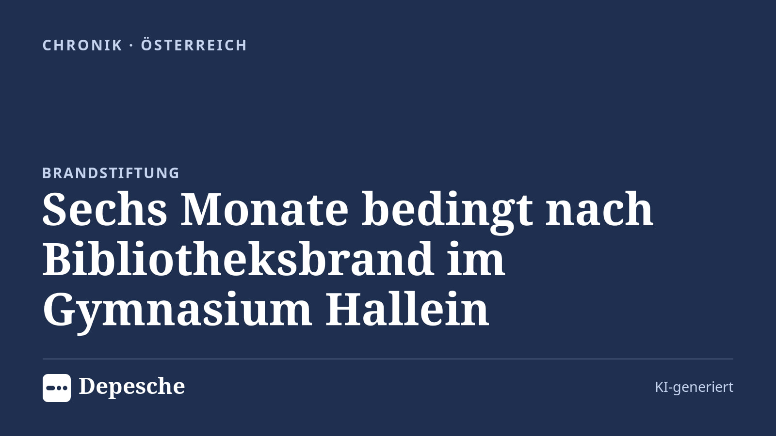 Chronik: Sechs Monate bedingt nach Bibliotheksbrand im Gymnasium Hallein