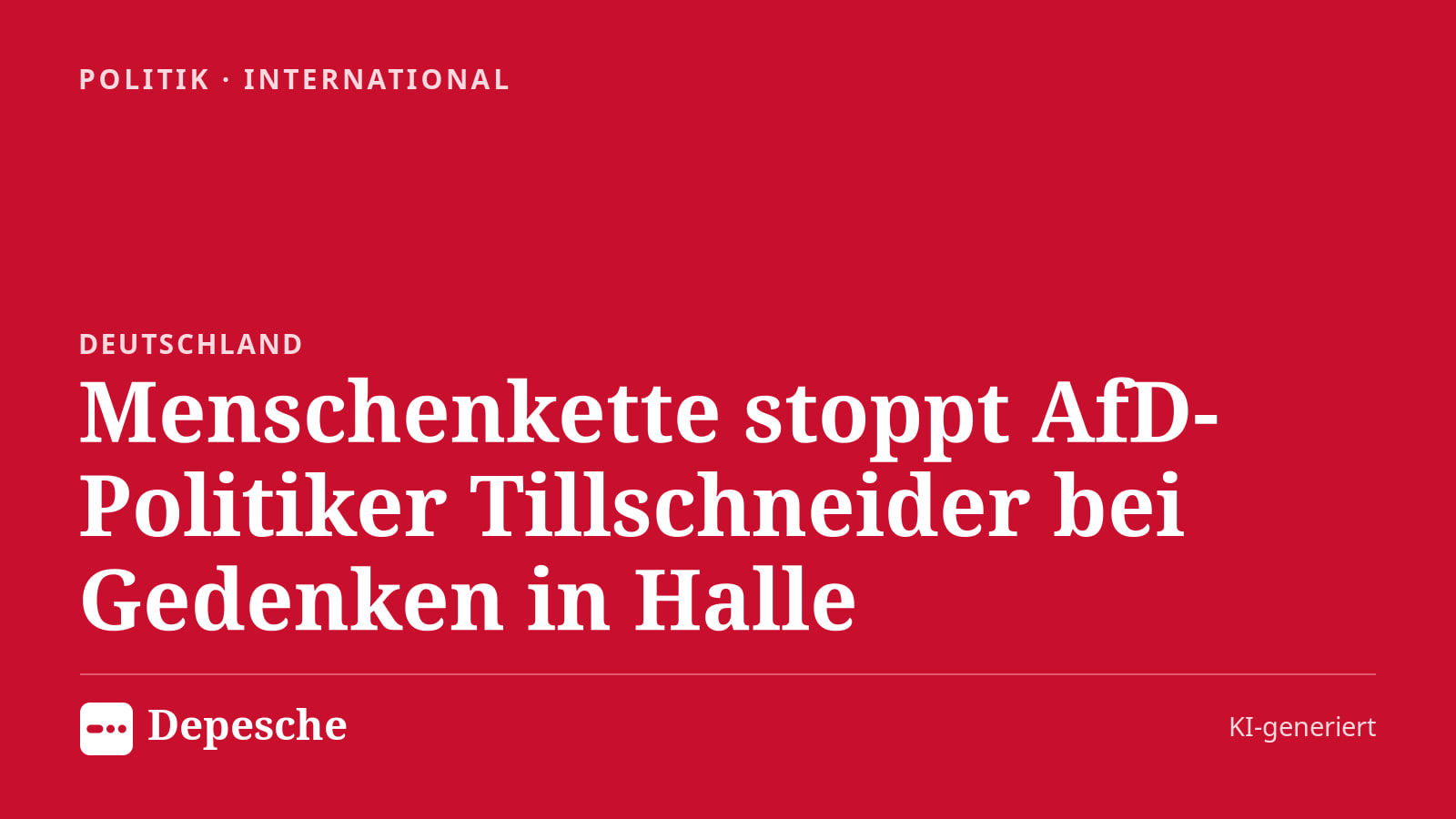 Politik: Menschenkette stoppt AfD-Politiker Tillschneider bei Gedenken in Halle