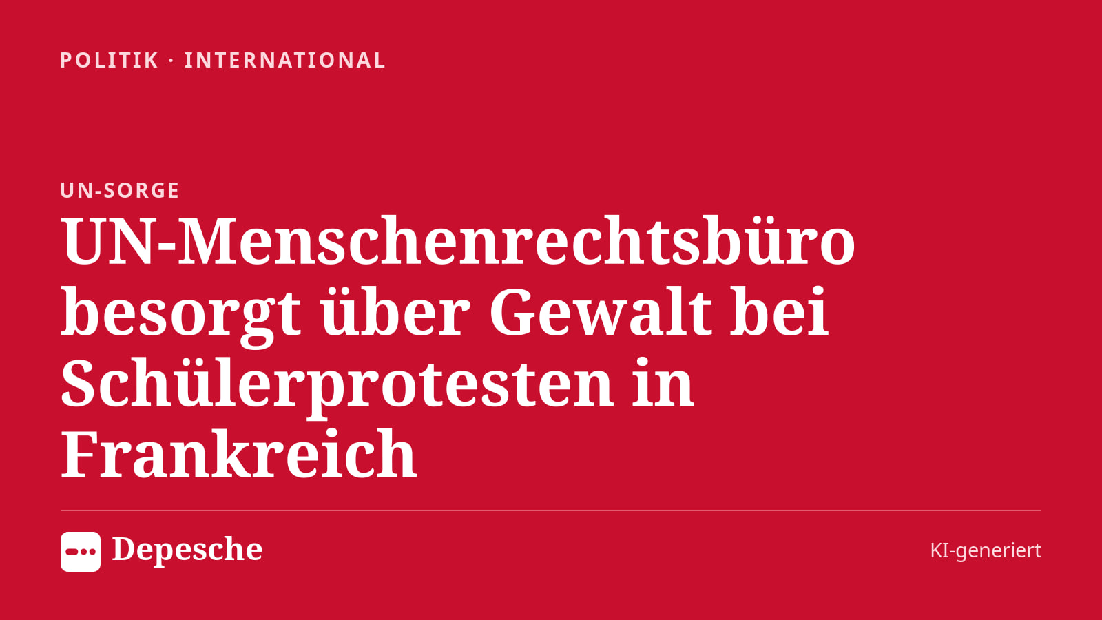 Politik: UN-Menschenrechtsbüro besorgt über Gewalt bei Schülerprotesten in Frankreich
