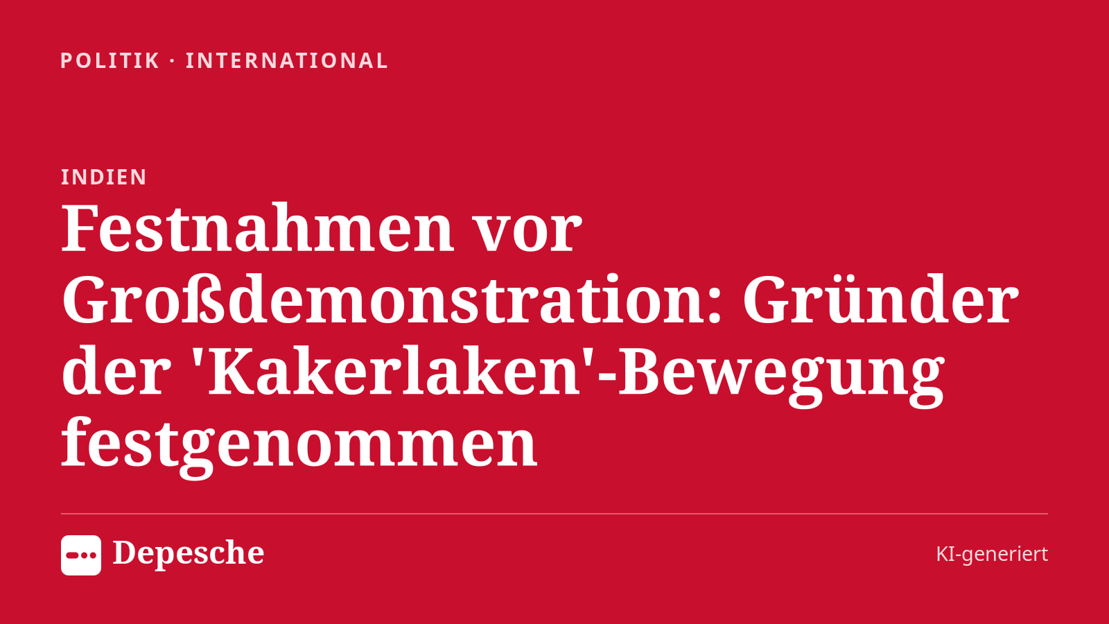 Politik: Festnahmen vor Großdemonstration: Gründer der 'Kakerlaken'-Bewegung festgenommen