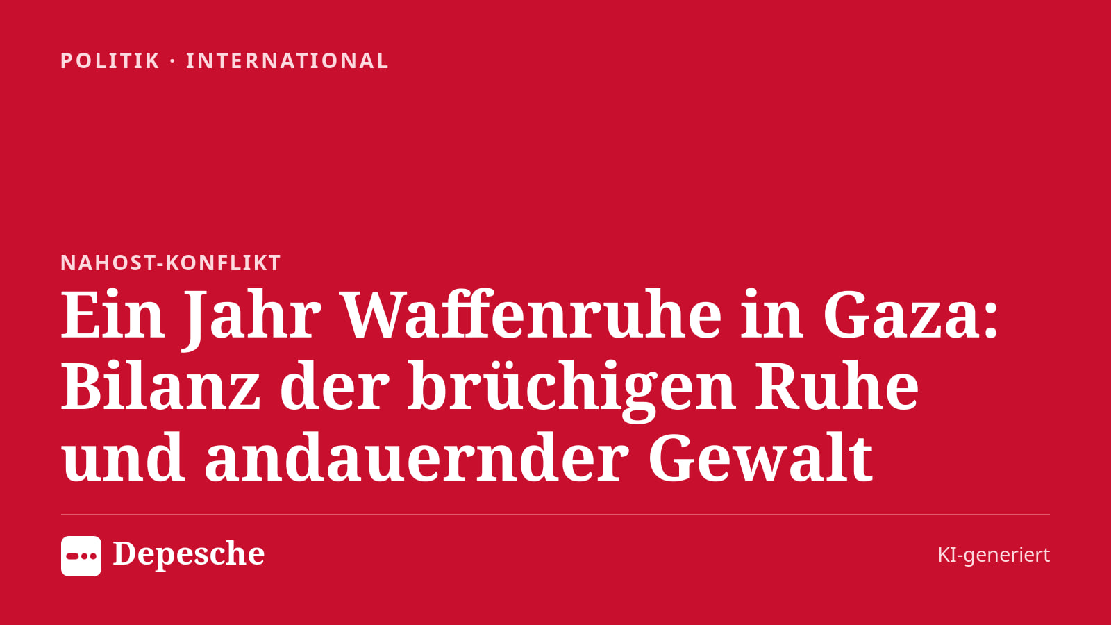 Politik: Ein Jahr Waffenruhe in Gaza: Bilanz der brüchigen Ruhe und andauernder Gewalt