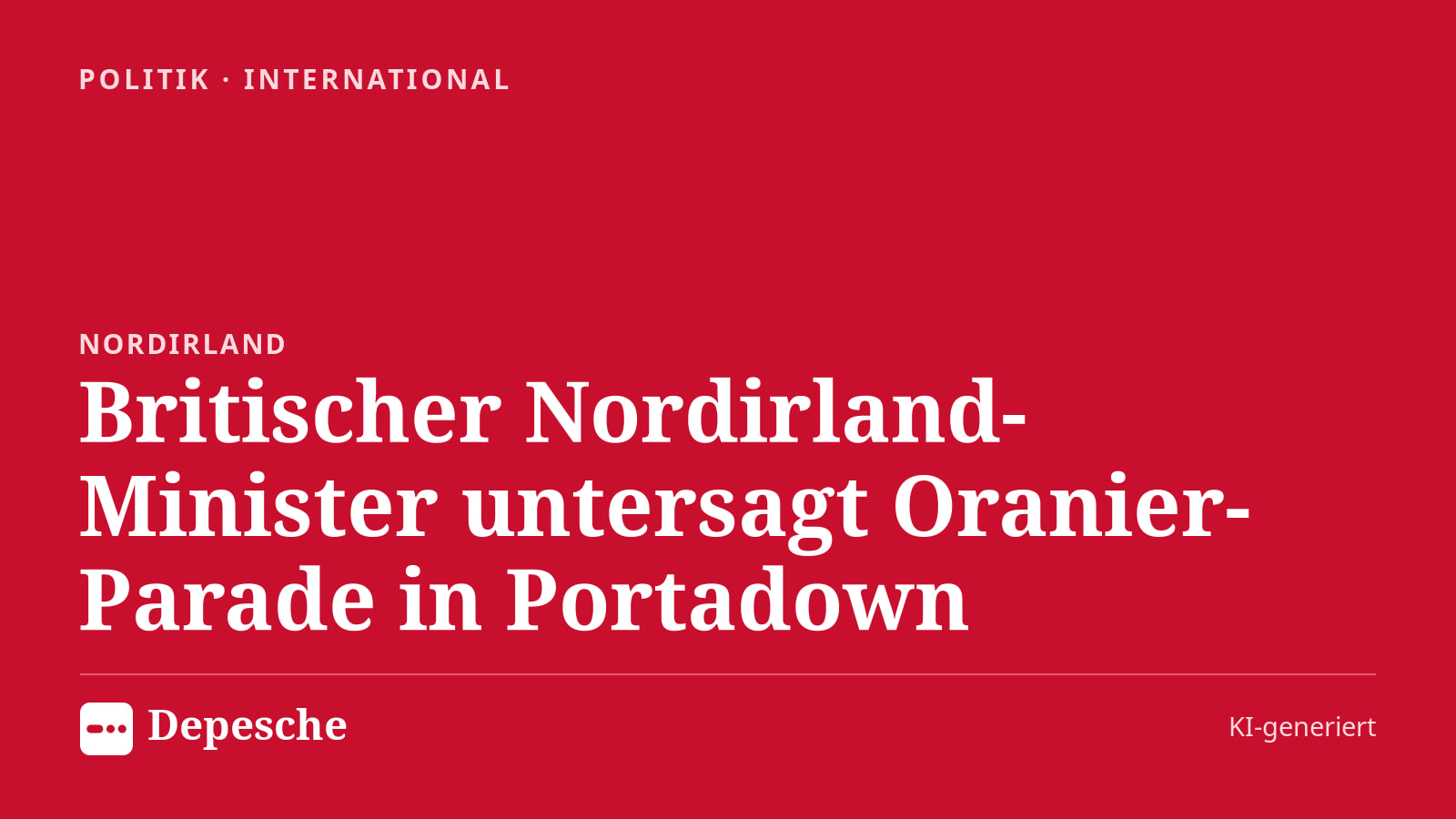 Politik: Britischer Nordirland-Minister untersagt Oranier-Parade in Portadown