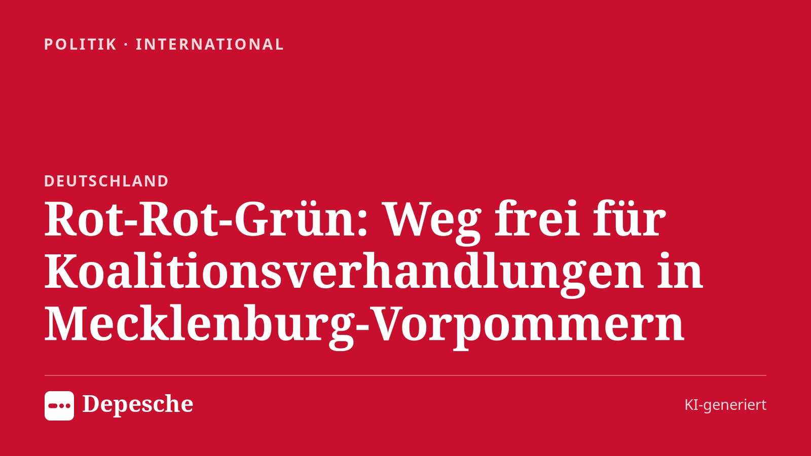 Politik: Rot-Rot-Grün: Weg frei für Koalitionsverhandlungen in Mecklenburg-Vorpommern