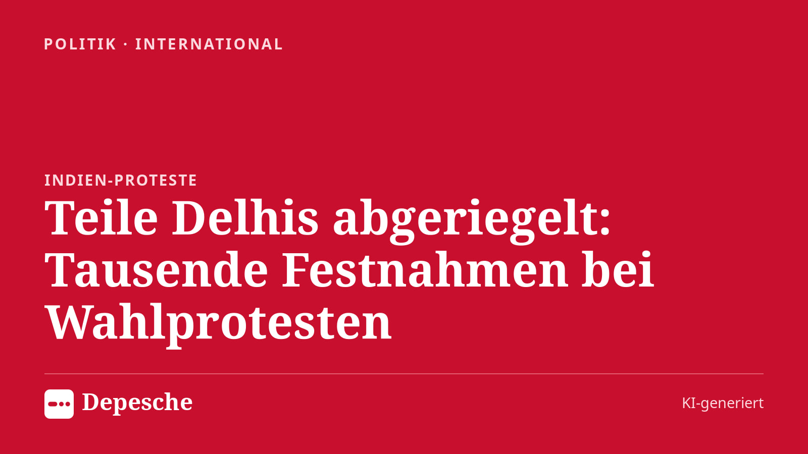 Politik: Teile Delhis abgeriegelt: Tausende Festnahmen bei Wahlprotesten