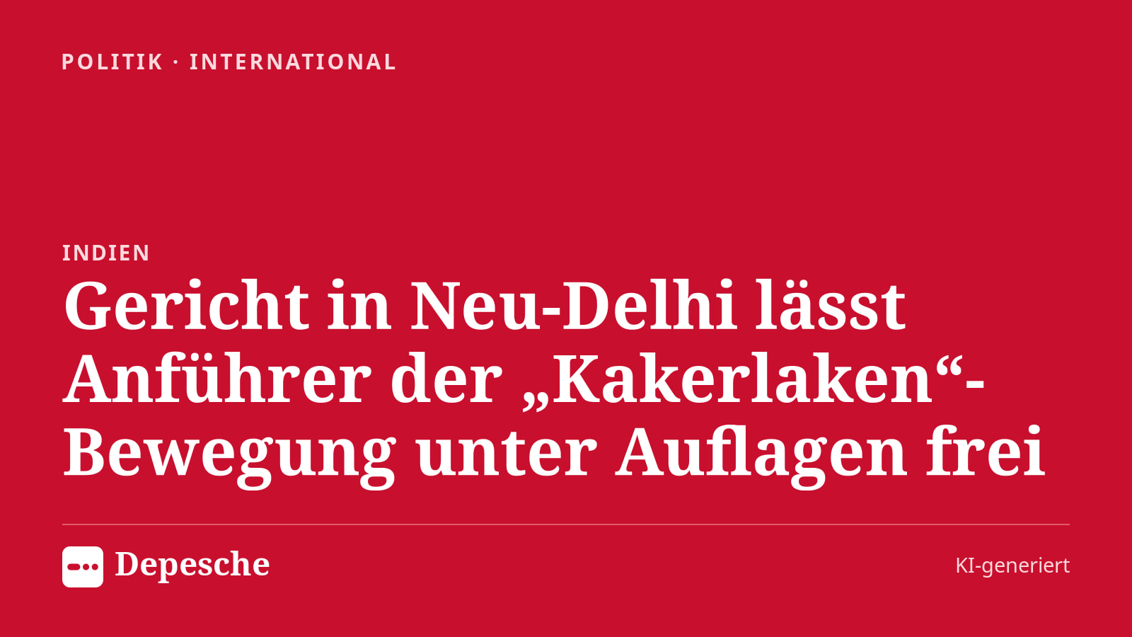 Politik: Gericht in Neu-Delhi lässt Anführer der „Kakerlaken“-Bewegung unter Auflagen frei