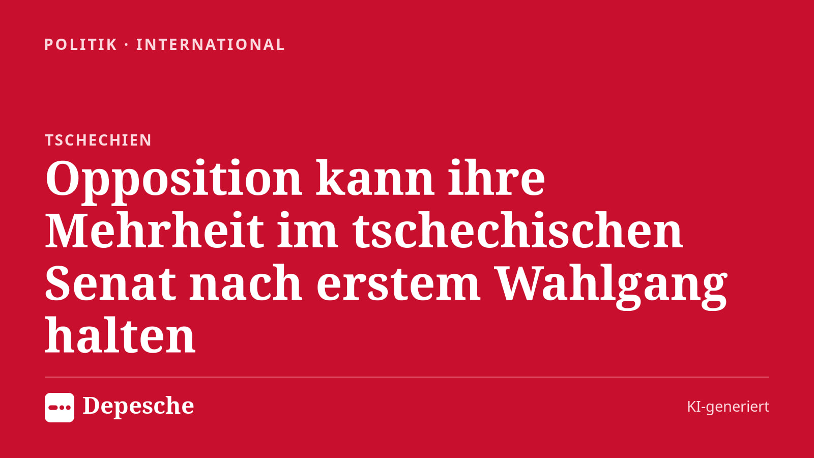 Politik: Opposition kann ihre Mehrheit im tschechischen Senat nach erstem Wahlgang halten