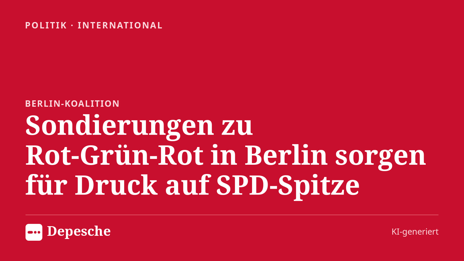 Politik: Sondierungen zu Rot‑Grün‑Rot in Berlin sorgen für Druck auf SPD-Spitze
