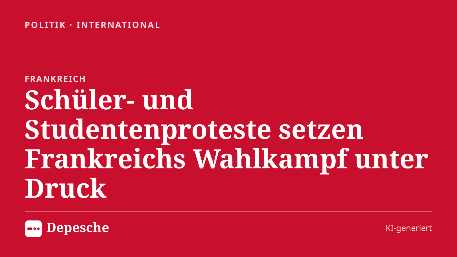 Politik: Schüler- und Studentenproteste setzen Frankreichs Wahlkampf unter Druck