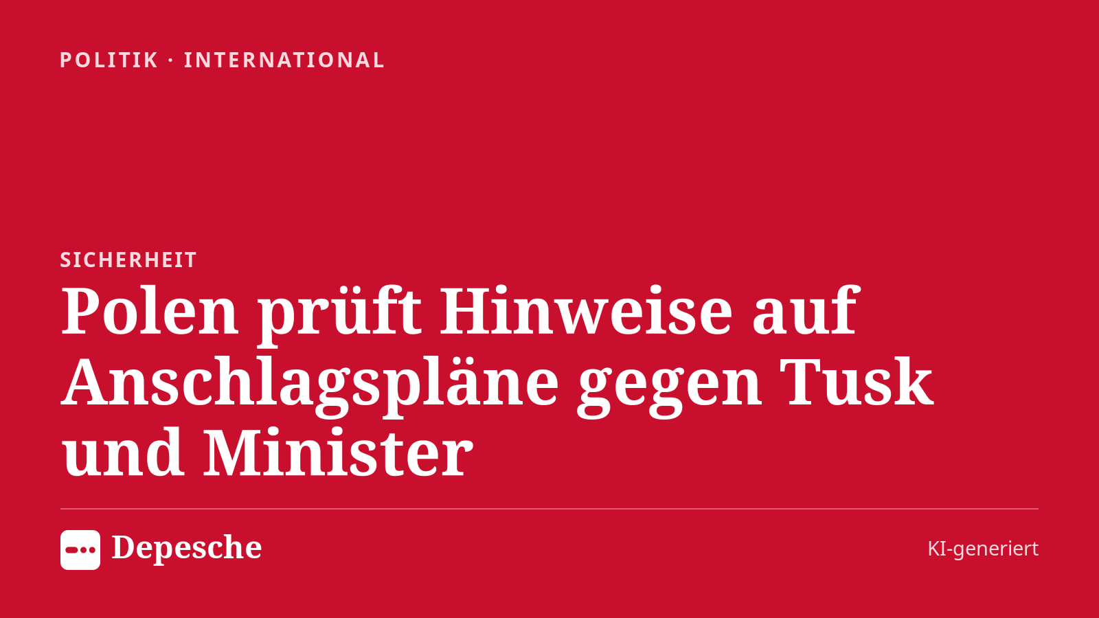 Politik: Polen prüft Hinweise auf Anschlagspläne gegen Tusk und Minister