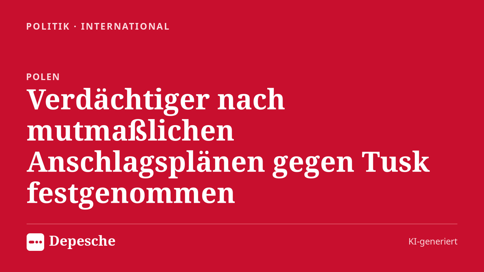 Politik: Verdächtiger nach mutmaßlichen Anschlagsplänen gegen Tusk festgenommen