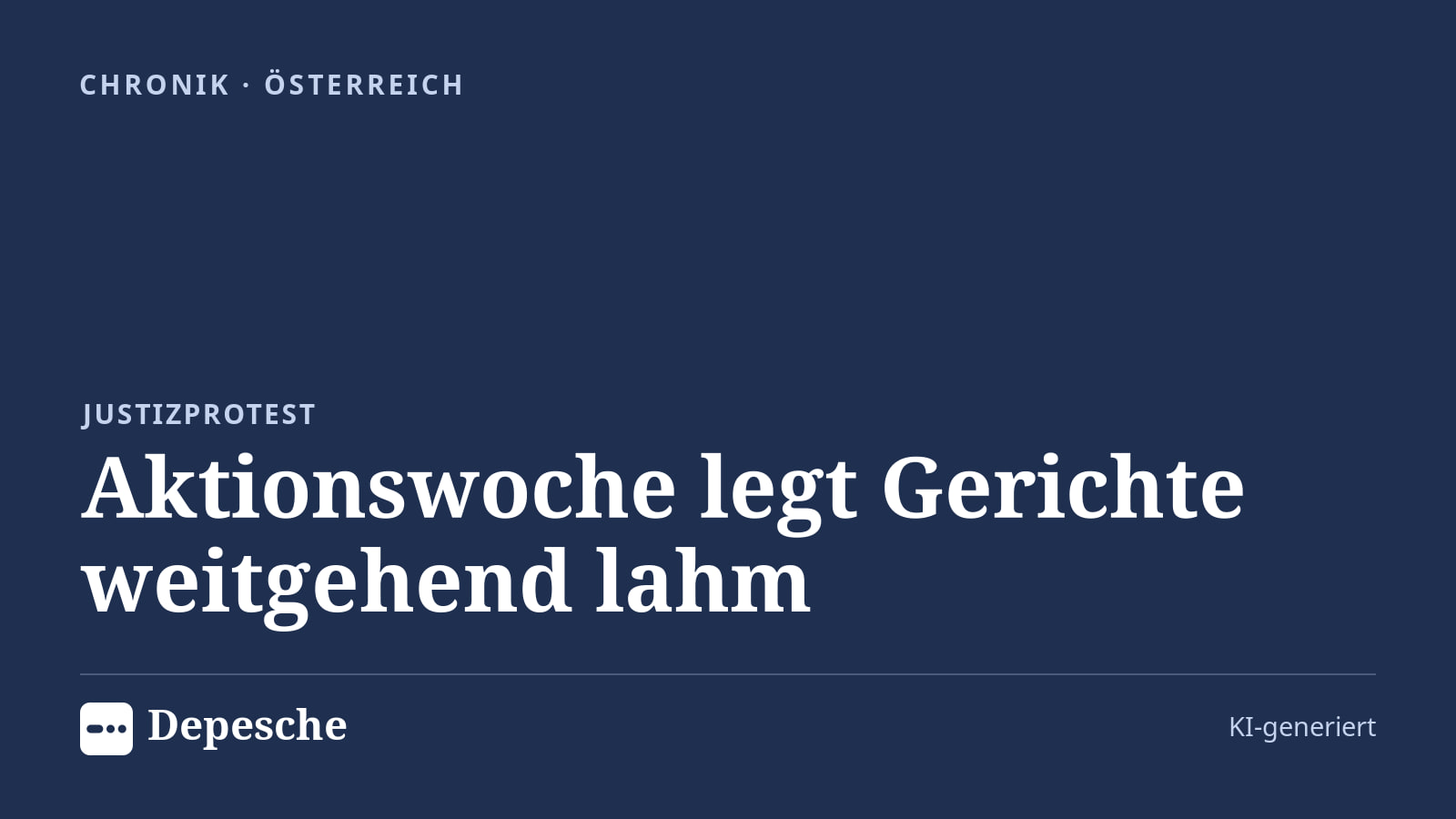 Chronik: Aktionswoche legt Gerichte weitgehend lahm
