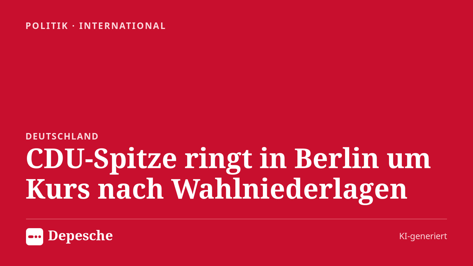 Politik: CDU-Spitze ringt in Berlin um Kurs nach Wahlniederlagen