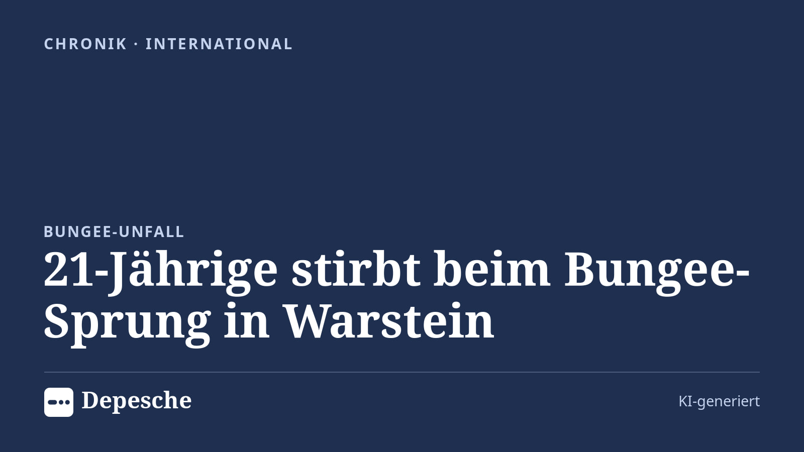 Chronik: 21-Jährige stirbt beim Bungee-Sprung in Warstein