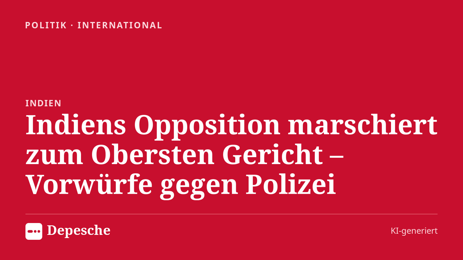 Politik: Indiens Opposition marschiert zum Obersten Gericht – Vorwürfe gegen Polizei