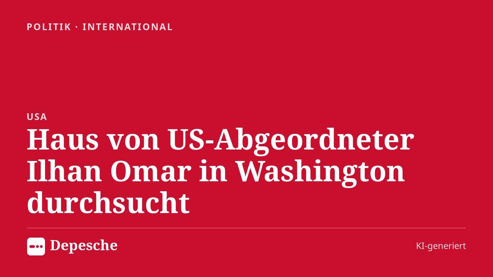 Politik: Haus von US-Abgeordneter Ilhan Omar in Washington durchsucht