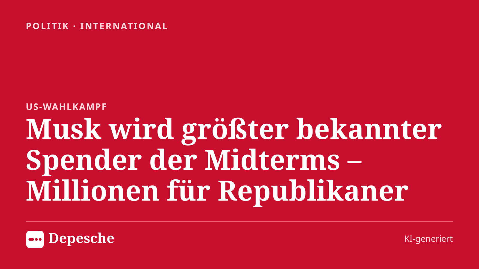 Politik: Musk wird größter bekannter Spender der Midterms – Millionen für Republikaner