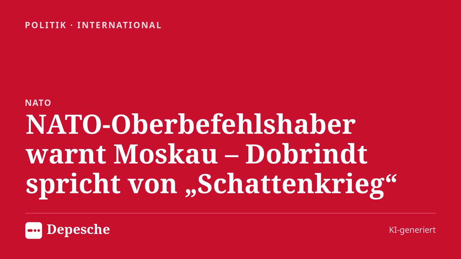 Politik: NATO-Oberbefehlshaber warnt Moskau – Dobrindt spricht von „Schattenkrieg“