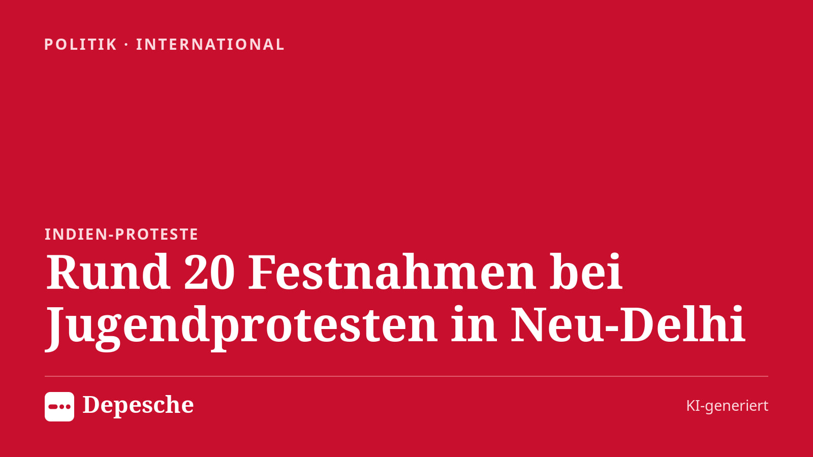 Politik: Rund 20 Festnahmen bei Jugendprotesten in Neu-Delhi