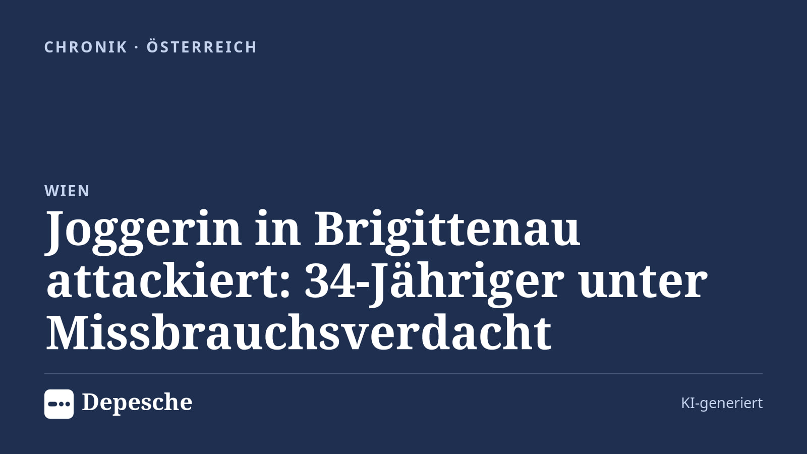 Chronik: Joggerin in Brigittenau attackiert: 34-Jähriger unter Missbrauchsverdacht