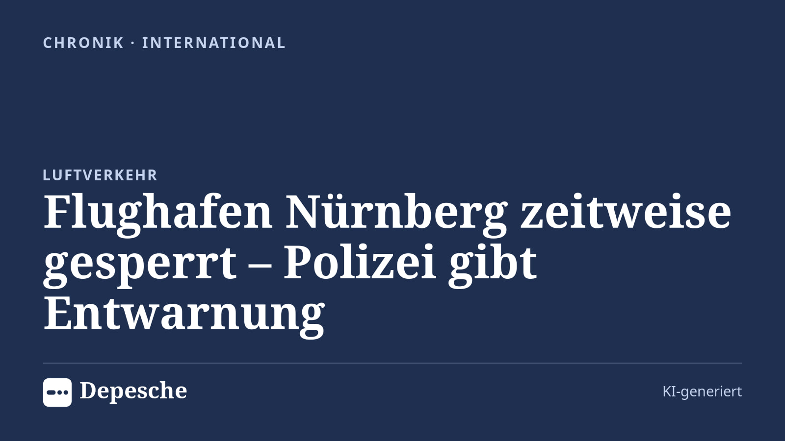 Chronik: Flughafen Nürnberg zeitweise gesperrt – Polizei gibt Entwarnung