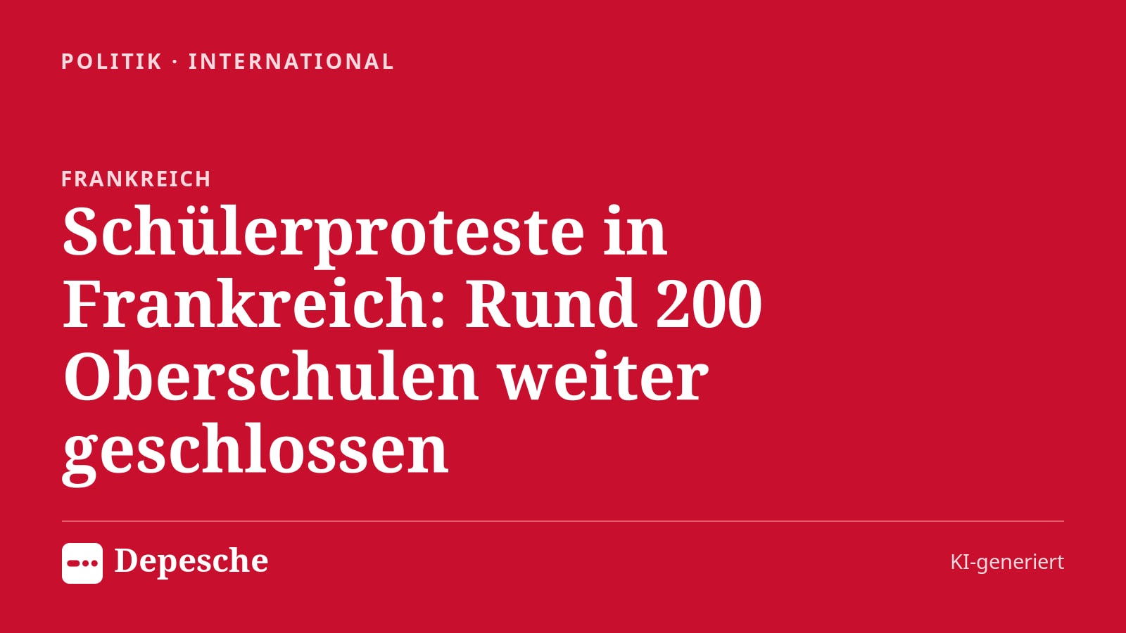 Politik: Schülerproteste in Frankreich: Rund 200 Oberschulen weiter geschlossen