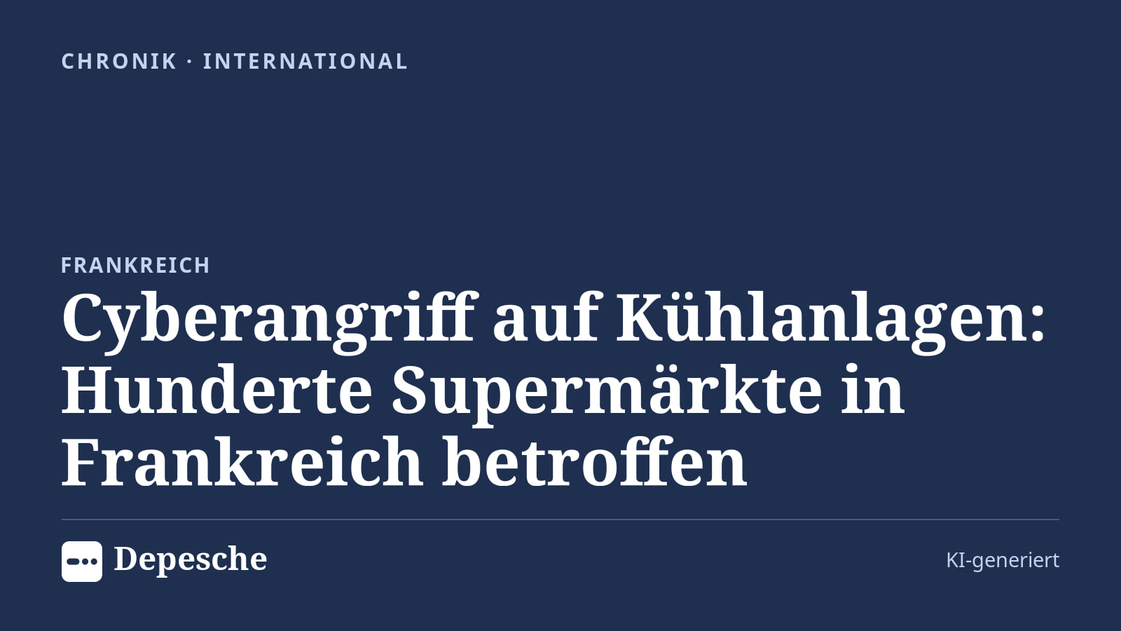 Chronik: Cyberangriff auf Kühlanlagen: Hunderte Supermärkte in Frankreich betroffen
