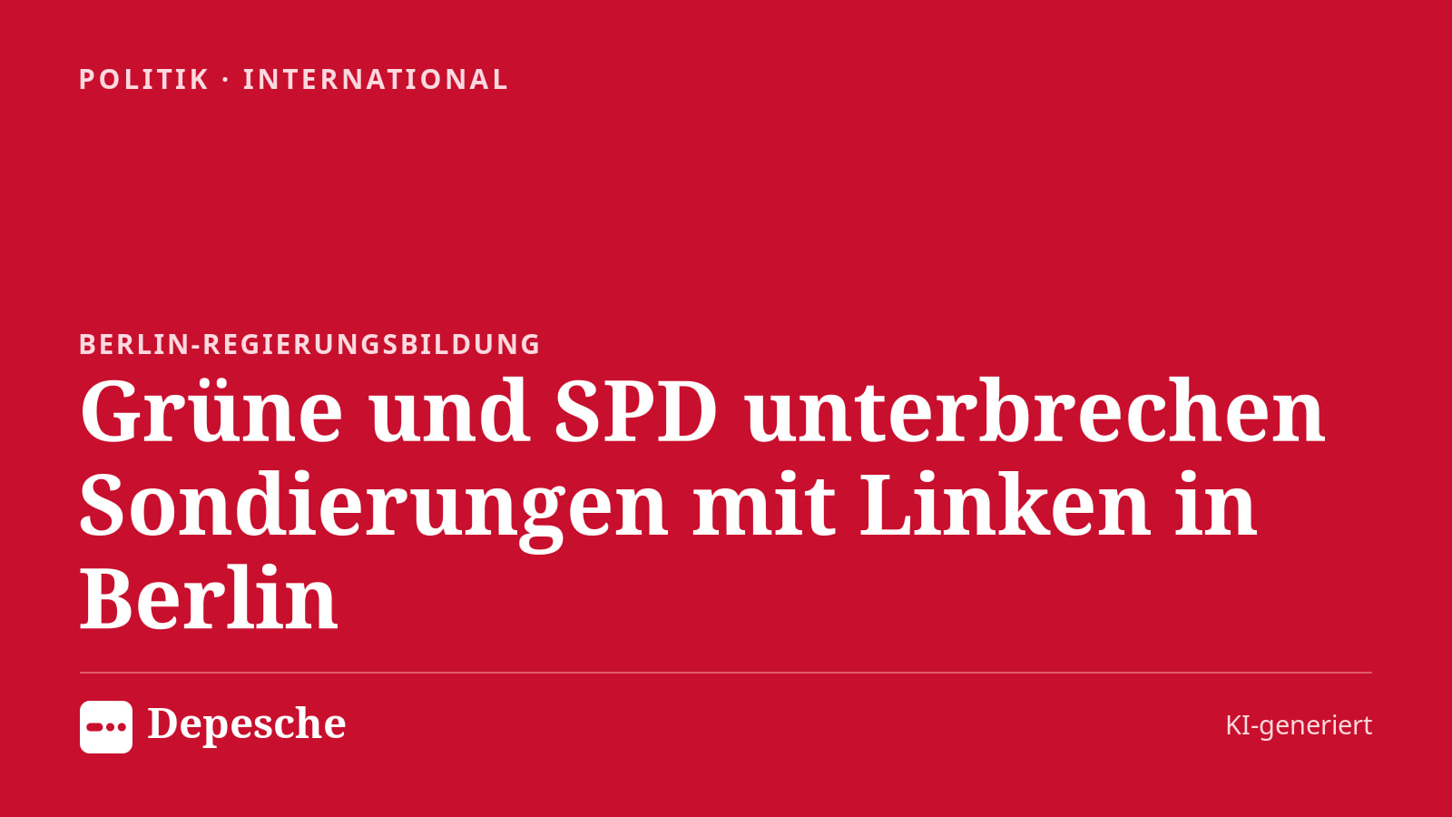 Politik: Grüne und SPD unterbrechen Sondierungen mit Linken in Berlin