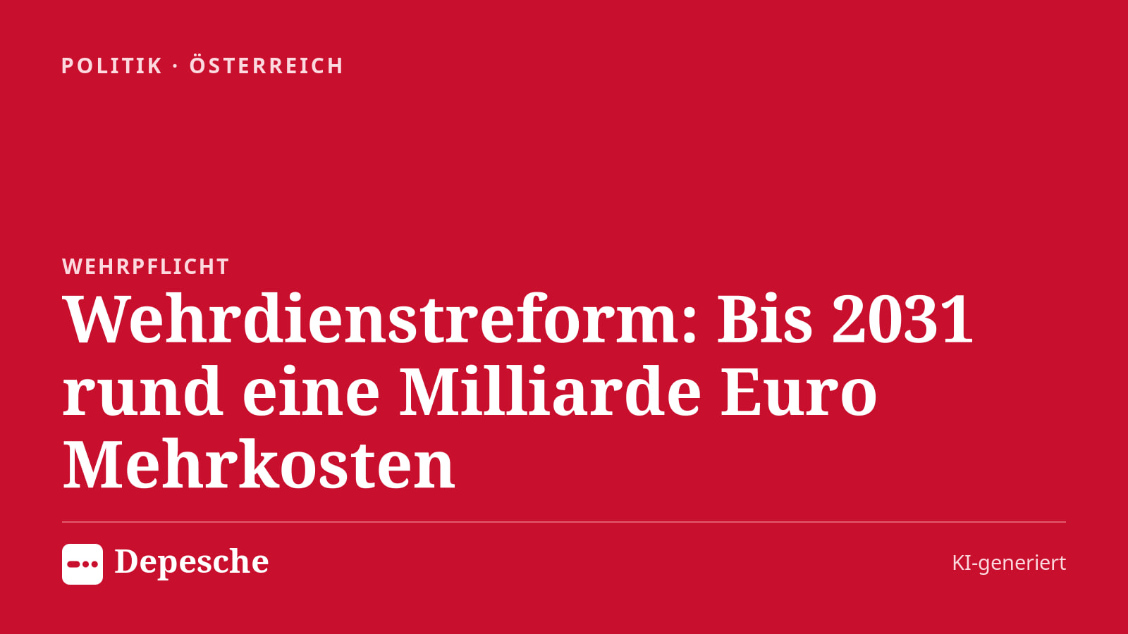 Politik: Wehrdienstreform: Bis 2031 rund eine Milliarde Euro Mehrkosten