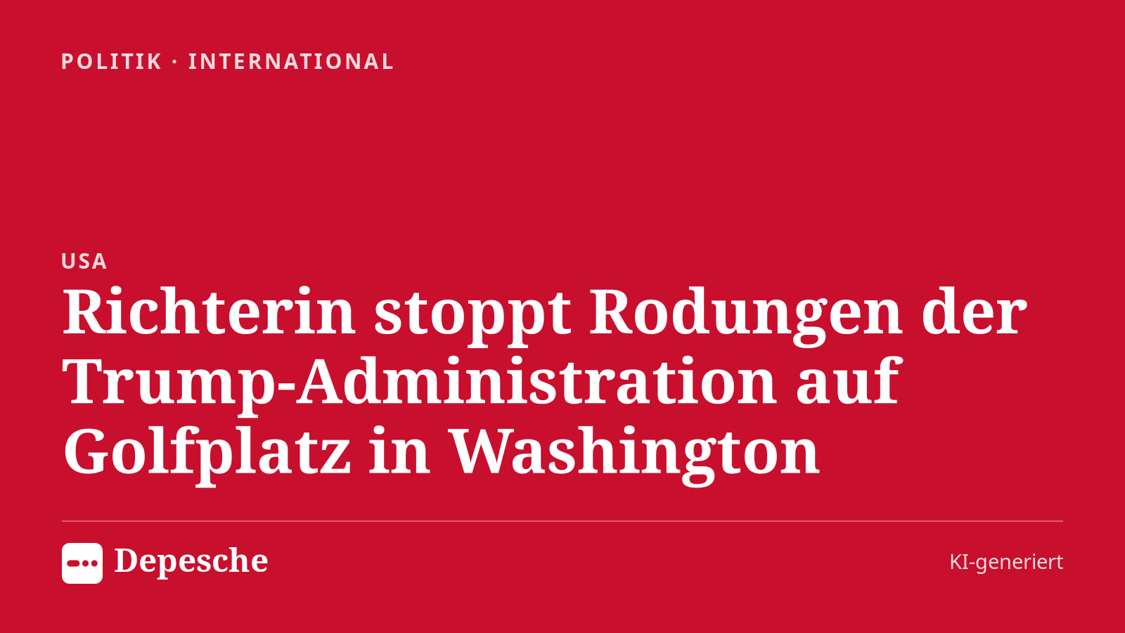 Politik: Richterin stoppt Rodungen der Trump‑Administration auf Golfplatz in Washington