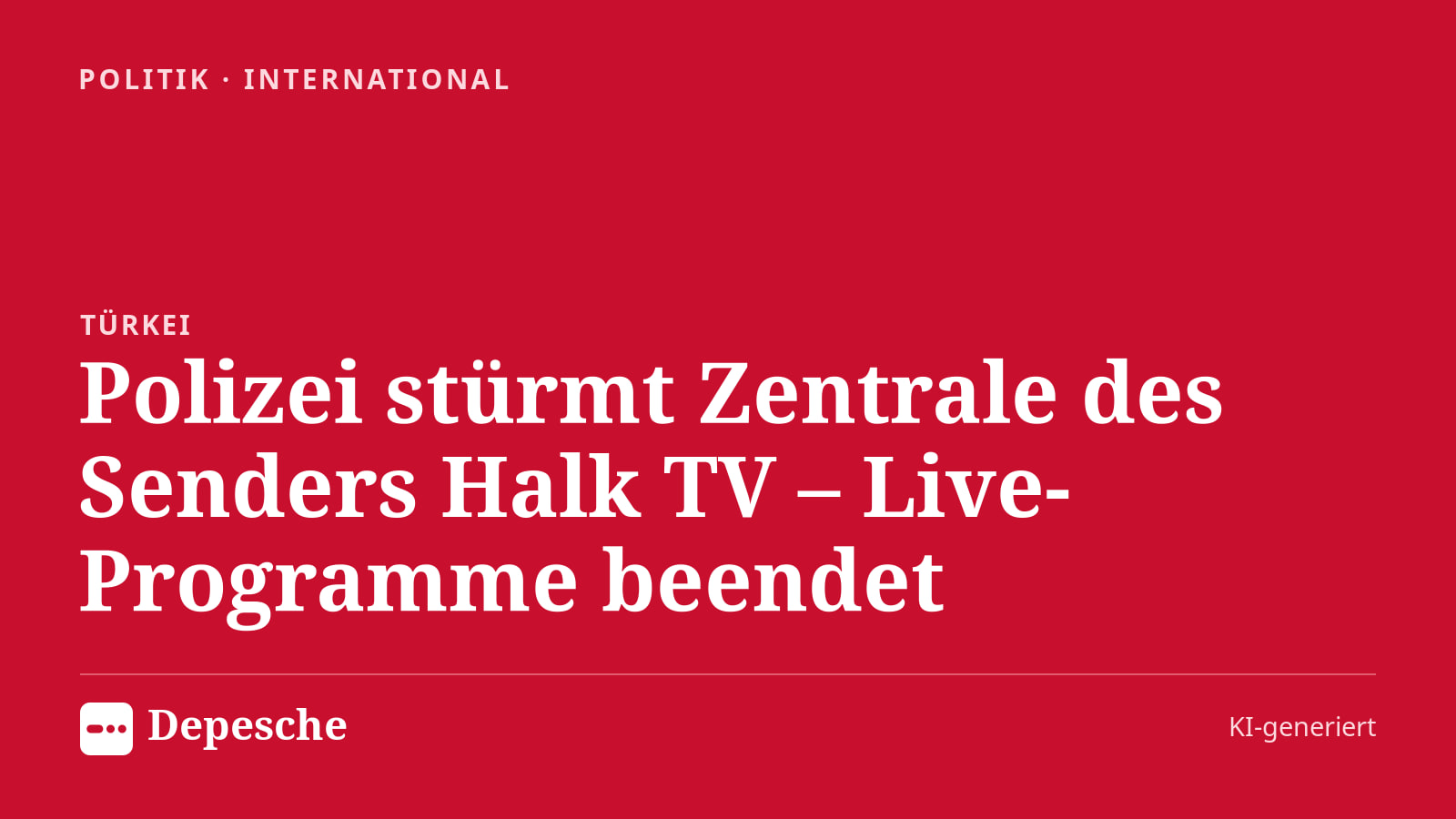 Politik: Polizei stürmt Zentrale des Senders Halk TV – Live-Programme beendet