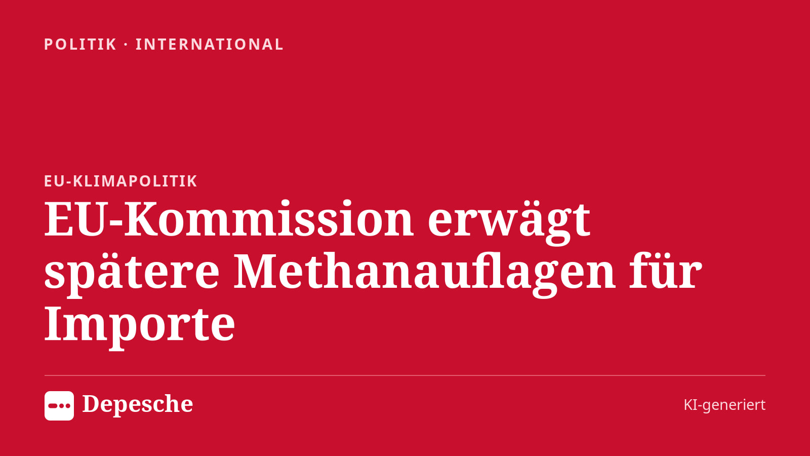 Politik: EU-Kommission erwägt spätere Methanauflagen für Importe