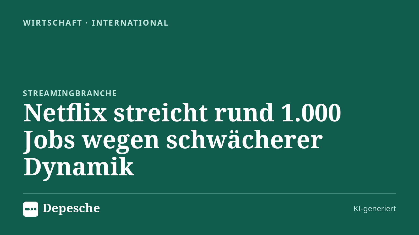 Wirtschaft: Netflix streicht rund 1.000 Jobs wegen schwächerer Dynamik