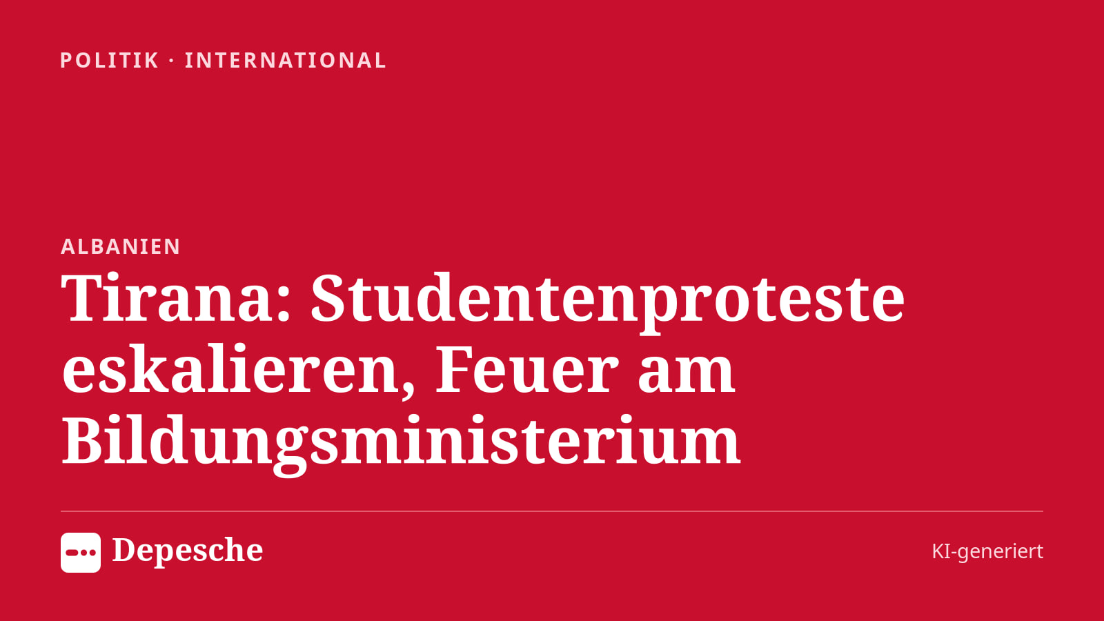 Politik: Tirana: Studentenproteste eskalieren, Feuer am Bildungsministerium