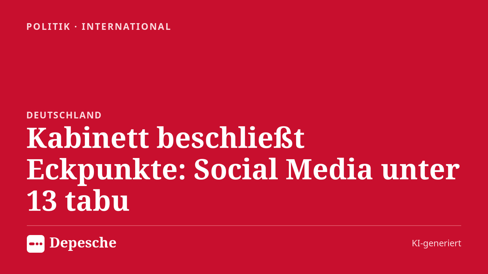 Politik: Kabinett beschließt Eckpunkte: Social Media unter 13 tabu