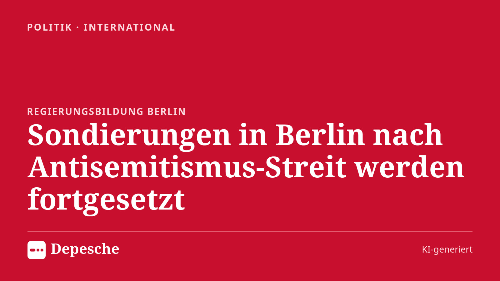 Politik: Sondierungen in Berlin nach Antisemitismus-Streit werden fortgesetzt