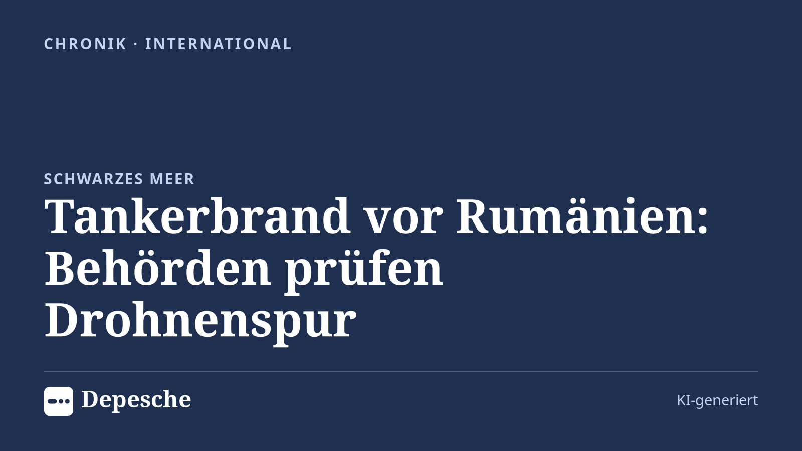Chronik: Tankerbrand vor Rumänien: Behörden prüfen Drohnenspur