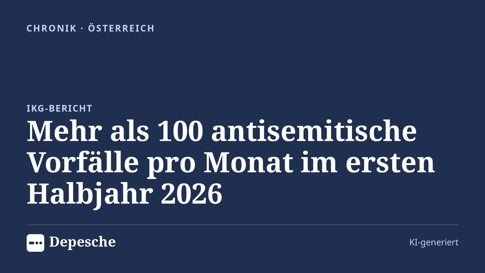 Chronik: Mehr als 100 antisemitische Vorfälle pro Monat im ersten Halbjahr 2026