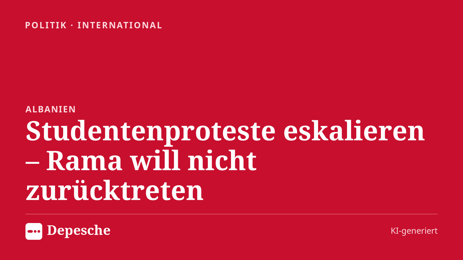 Politik: Studentenproteste eskalieren – Rama will nicht zurücktreten