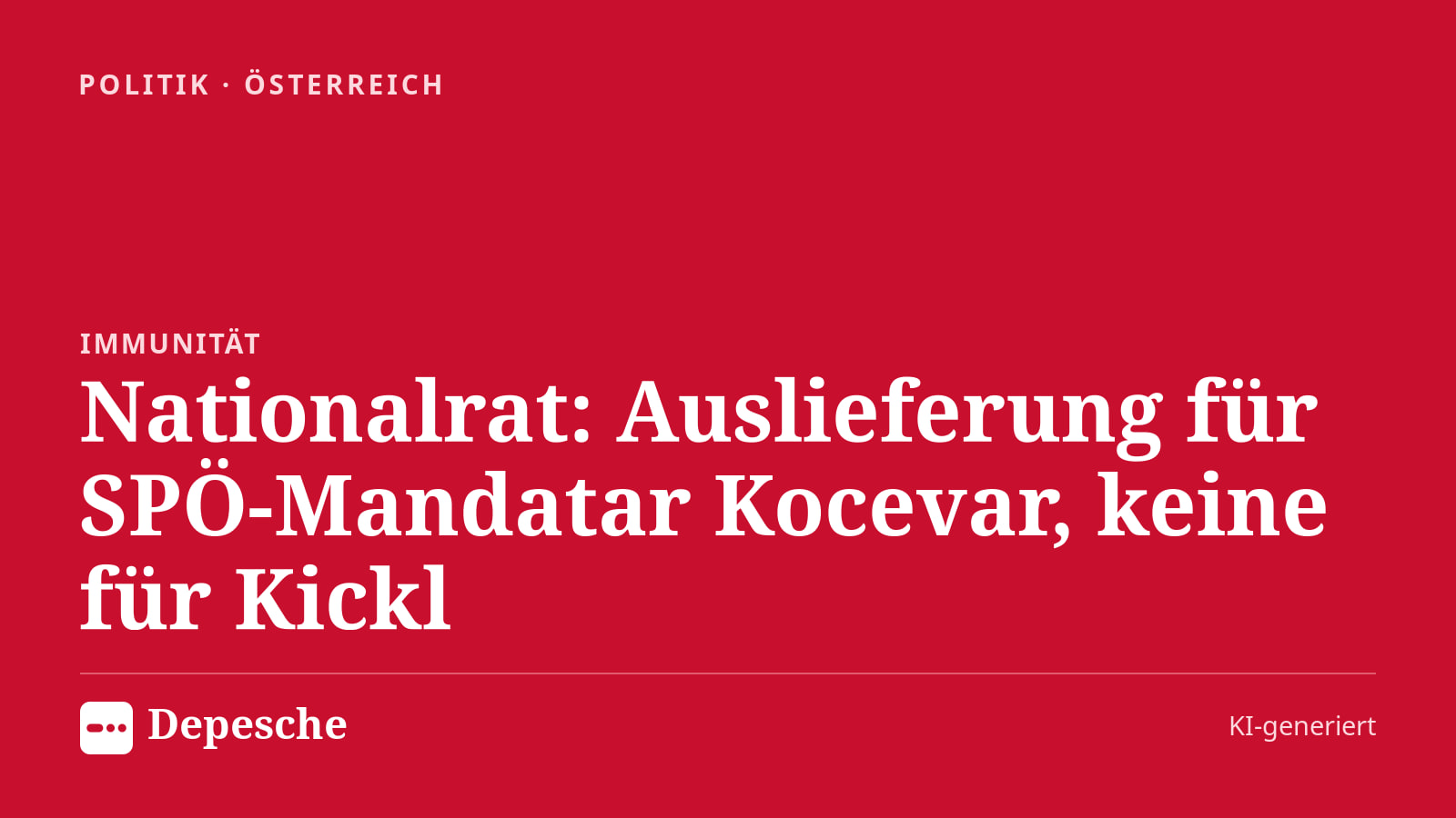 Politik: Nationalrat: Auslieferung für SPÖ‑Mandatar Kocevar, keine für Kickl
