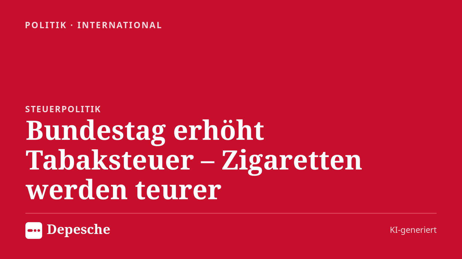 Politik: Bundestag erhöht Tabaksteuer – Zigaretten werden teurer