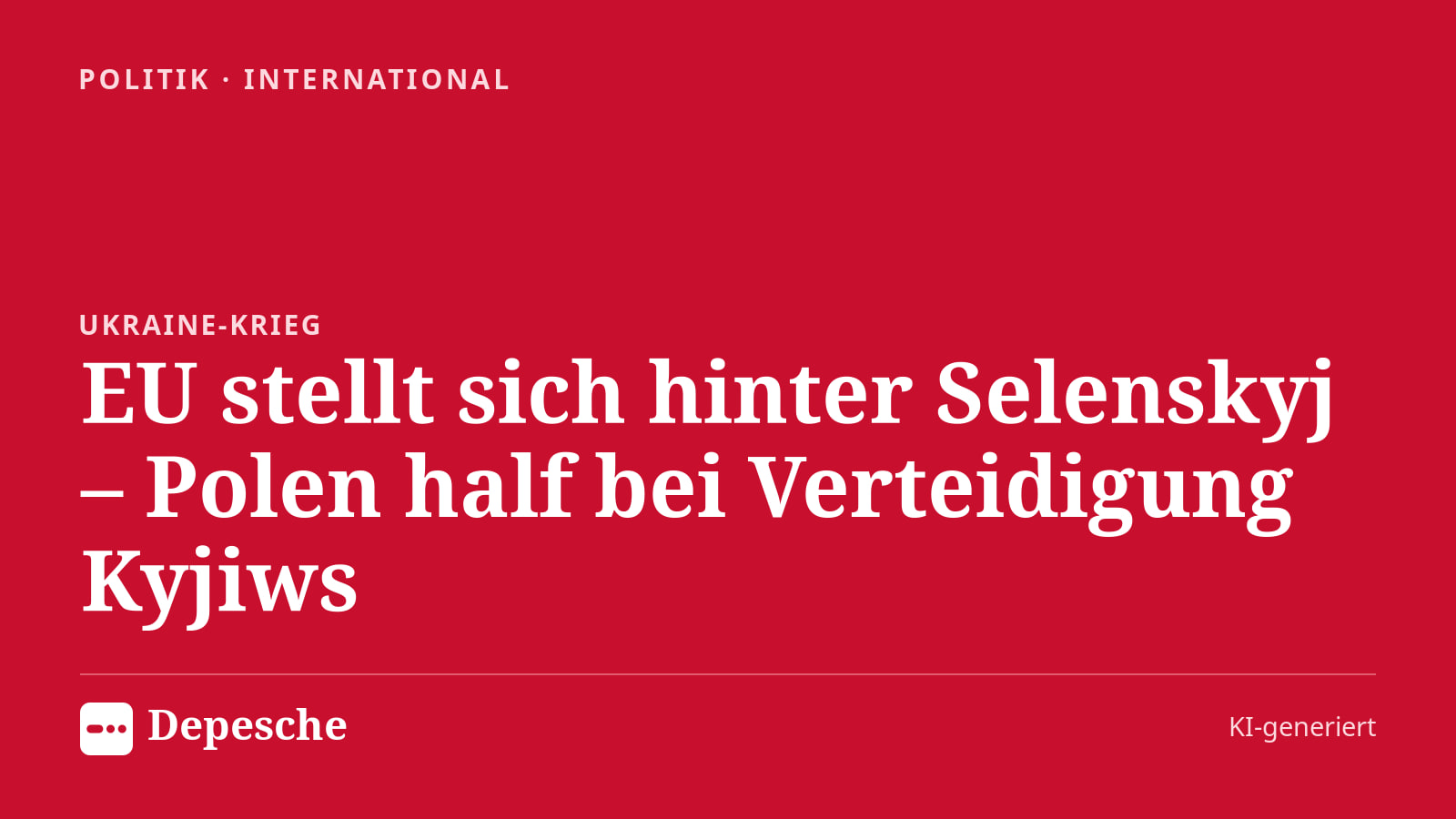 Politik: EU stellt sich hinter Selenskyj – Polen half bei Verteidigung Kyjiws