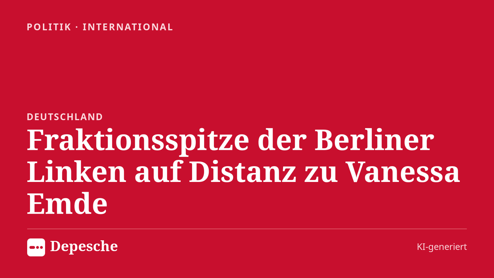Politik: Fraktionsspitze der Berliner Linken auf Distanz zu Vanessa Emde