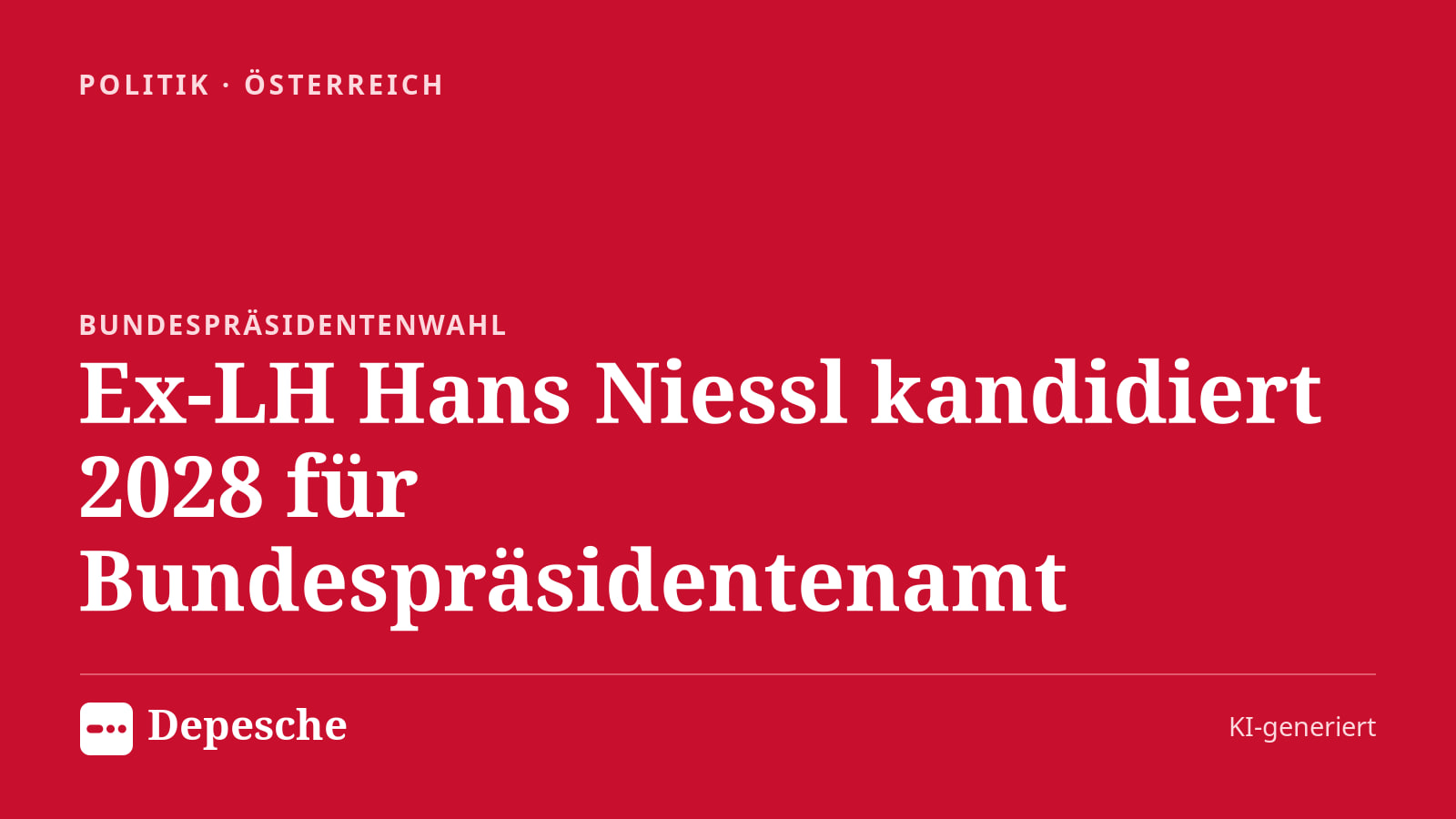 Politik: Ex-LH Hans Niessl kandidiert 2028 für Bundespräsidentenamt