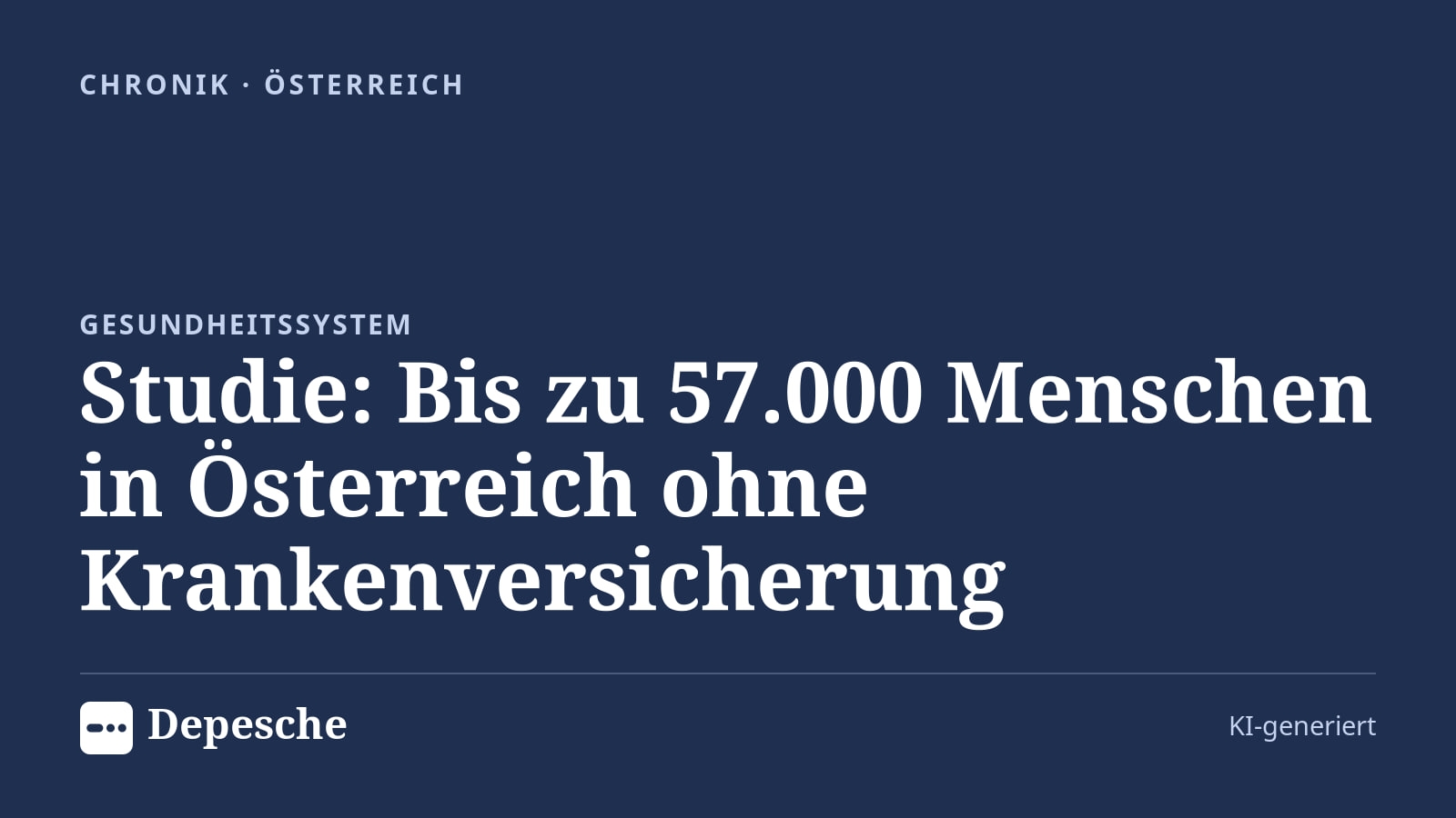Chronik: Studie: Bis zu 57.000 Menschen in Österreich ohne Krankenversicherung